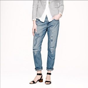 “Distressed” J. Crew Slim Boyfriend Jeans